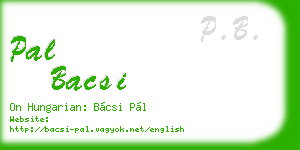pal bacsi business card